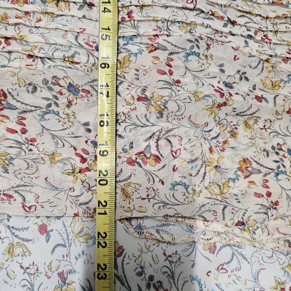 Sundance Women Top Blouse Shirt Size M Soft Pink Sheer Floral Chiffon - Picture 11 of 11